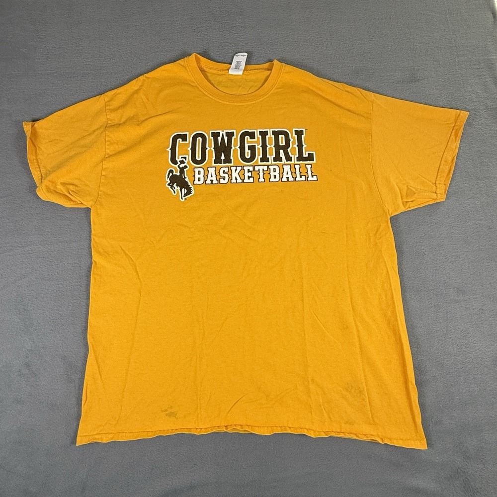 Cowgirl Basketball T-shirt, Size XL Double Sided Game Give‎ Away Yellow